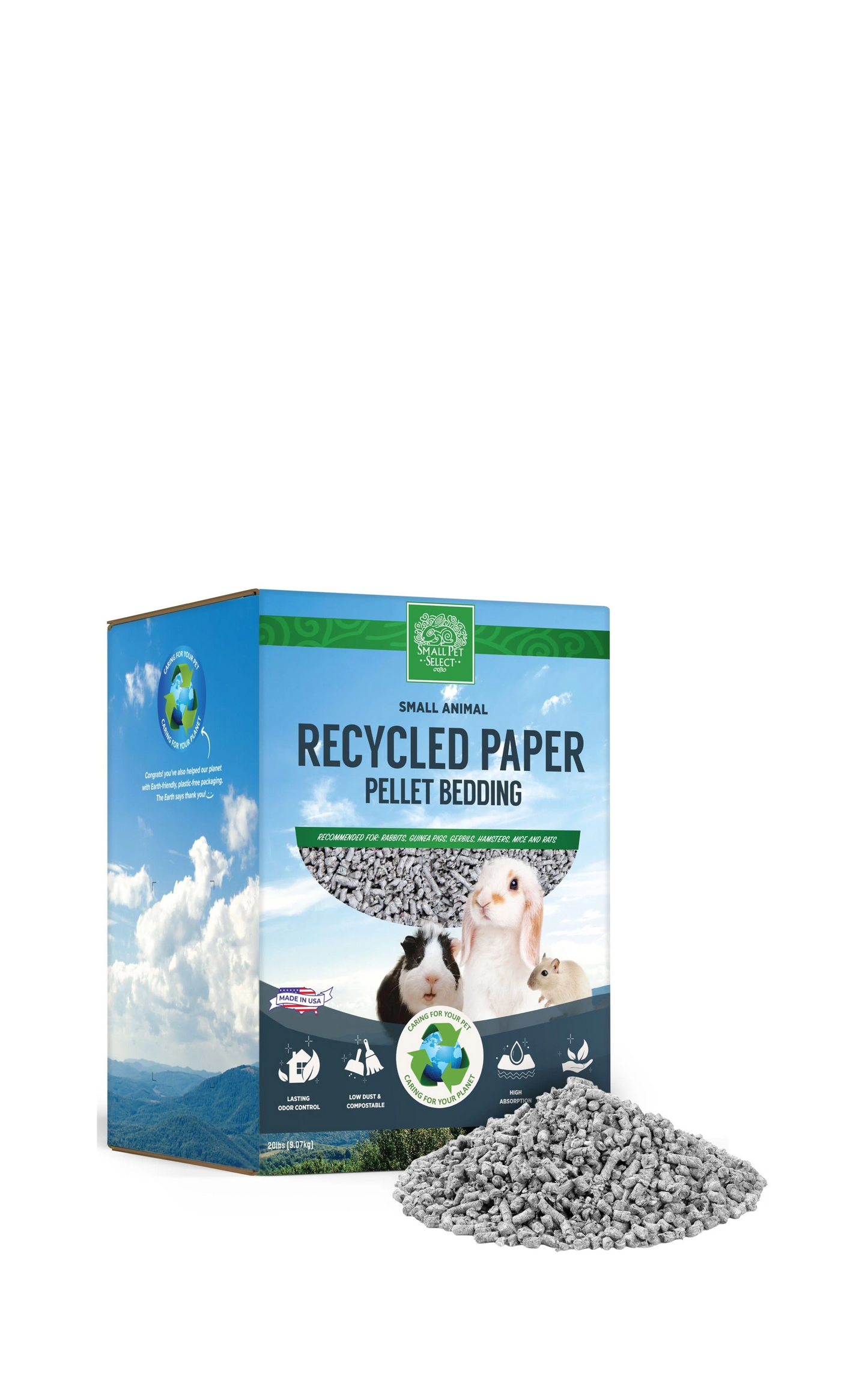 Small Animal Recycled Paper Pellet Bedding