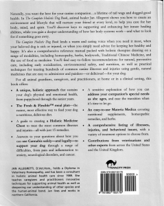 the complete holistic dog book back cover
