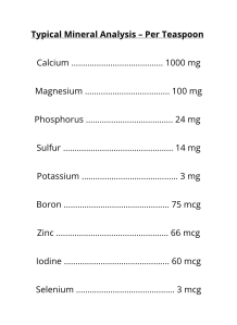 Seaweed Calcium Nutrition Facts